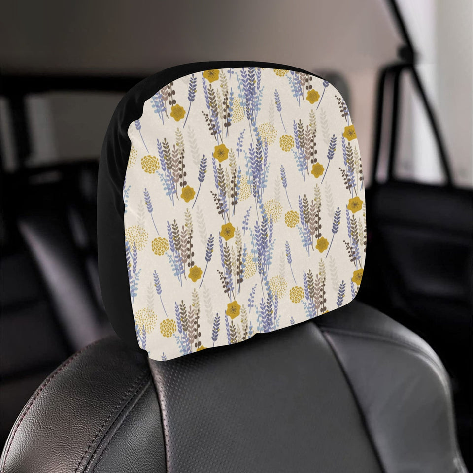 Lavender modern pattern blackground Car Headrest Cover