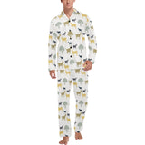 Silhouettes of goat and tree pattern Men's Long Pajama Set