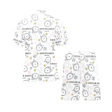 Siberian Husky design pattern Men's V-Neck Short Pajama Set