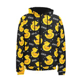 Duck Pattern Print Design 05 Men's Padded Hooded Jacket