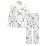 Cute Rhino pattern Men's Long Pajama Set