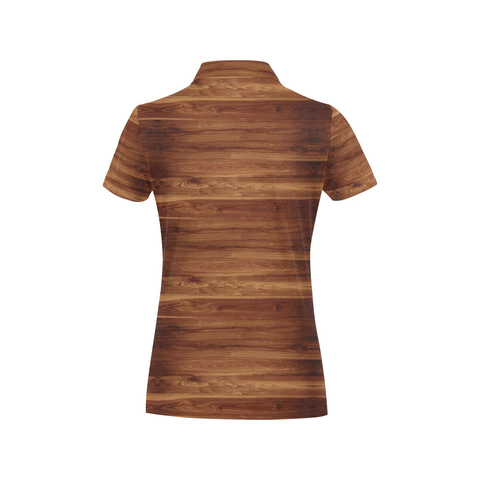 Wood Printed Pattern Print Design 04 Women's All Over Print Polo Shirt