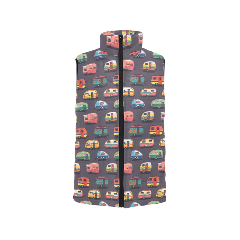 Camper Van Pattern Print Design 02 Men's Padded Vest