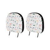 Cute cartoon dinosaurs tree pattern Car Headrest Cover