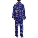 Dog Paws Pattern Print Design 02 Men's Long Pajama Set