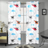Watercolor helicopter cloud pattern Gauze Curtain