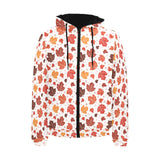 Colorful Maple Leaf pattern Men's Padded Hooded Jacket
