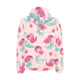 Cute little mermaid pattern Men's Padded Hooded Jacket