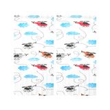 Watercolor helicopter cloud pattern Gauze Curtain