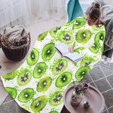 Watercolor kiwi pattern Blanket Robe with Sleeves