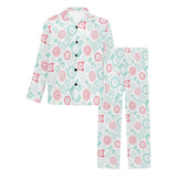 Clock time pattern blackground Men's Long Pajama Set