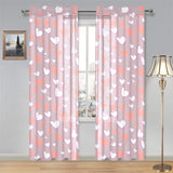 coral white heart pattern Gauze Curtain