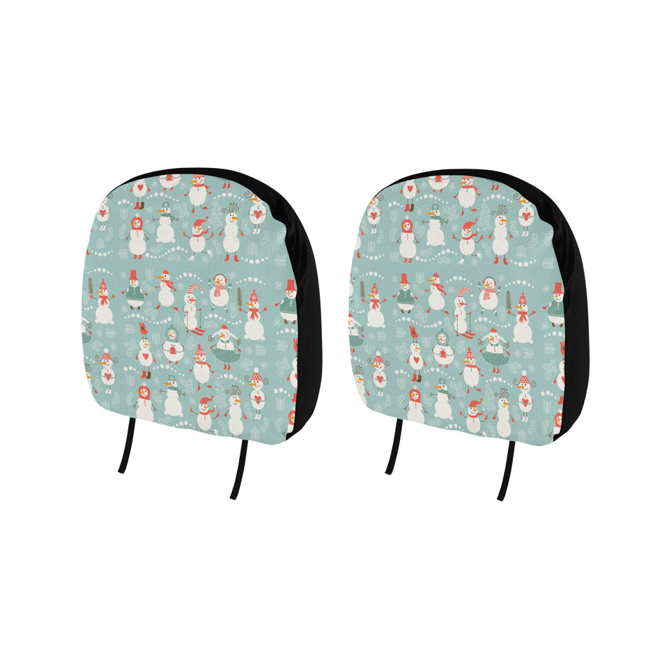 Cute snowman pattern Car Headrest Cover