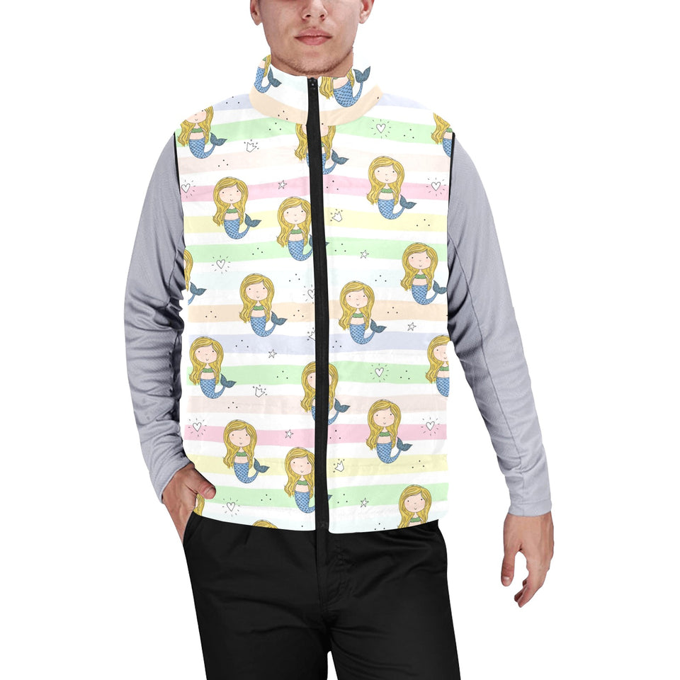 Cute hand drawn mermaid Men's Padded Vest