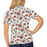 Ladybug Pattern Print Design 05 Women's All Over Print Polo Shirt