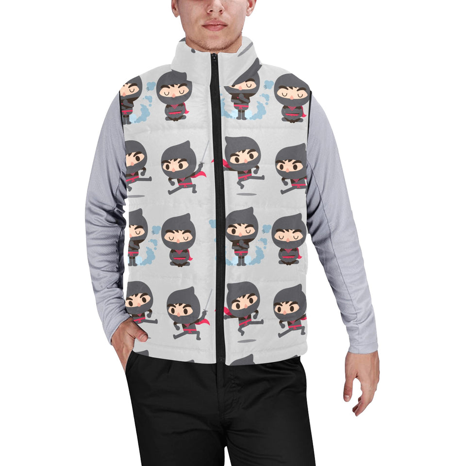 Cute ninja pattern Men's Padded Vest