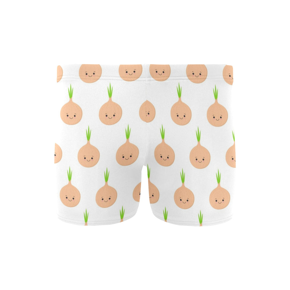 cute onions smiling faces Men's Swimming Trunks