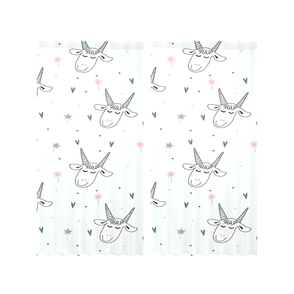 Cute goat design pattern Gauze Curtain