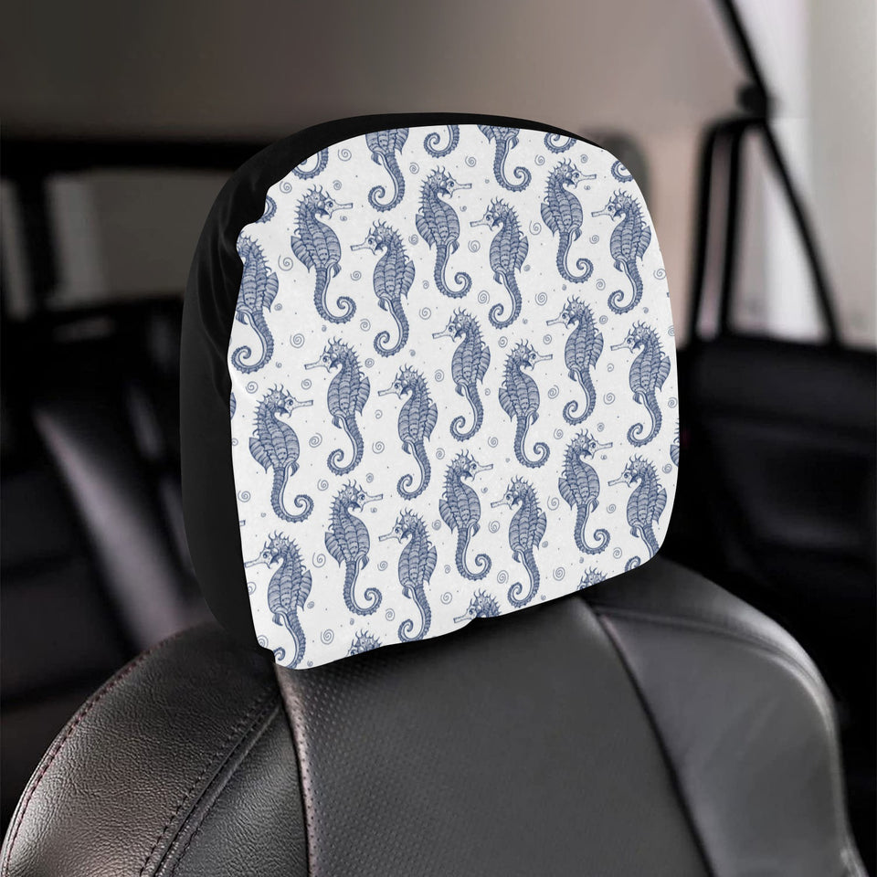 Seahorse pattern background Car Headrest Cover