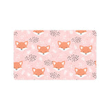 Cute fox pattern pink background Doormat