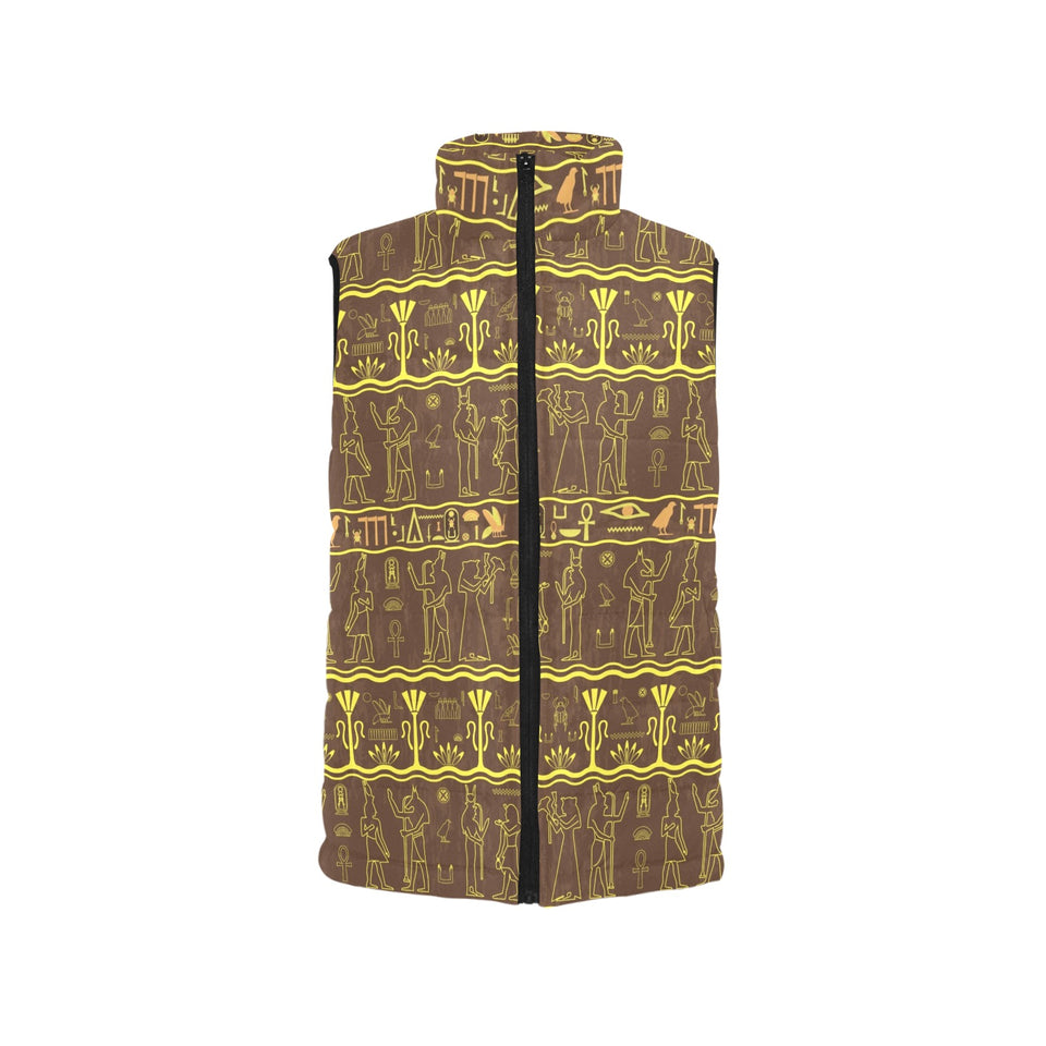 Egypt Hieroglyphics Pattern Print Design 03 Men's Padded Vest