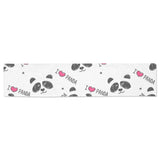 Hand Drawn faces of pandas pattern Table Runner
