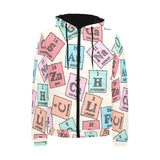 Chemistry Periodic Table Pattern Print Design 02 Men's Padded Hooded Jacket