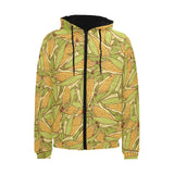 Corn Pattern Print Design 01 Men's Padded Hooded Jacket
