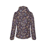 Hummingbird Pattern Print Design 04 Women's Padded Hooded Jacket