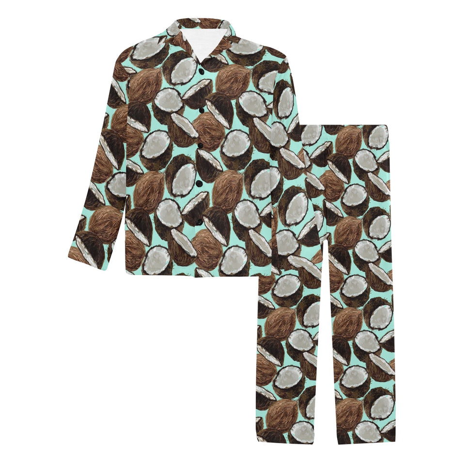 Coconut Pattern Print Design 03 Men's Long Pajama Set