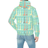 Giraffe Pattern Print Design 01 Men's Padded Hooded Jacket