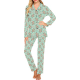 Hippopotamus Pattern Print Design 02 Women's Long Pajama Set