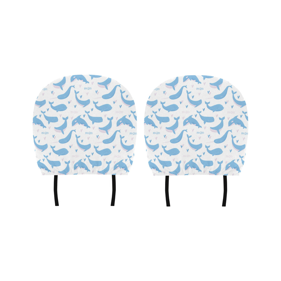 Blue whale pattern Car Headrest Cover