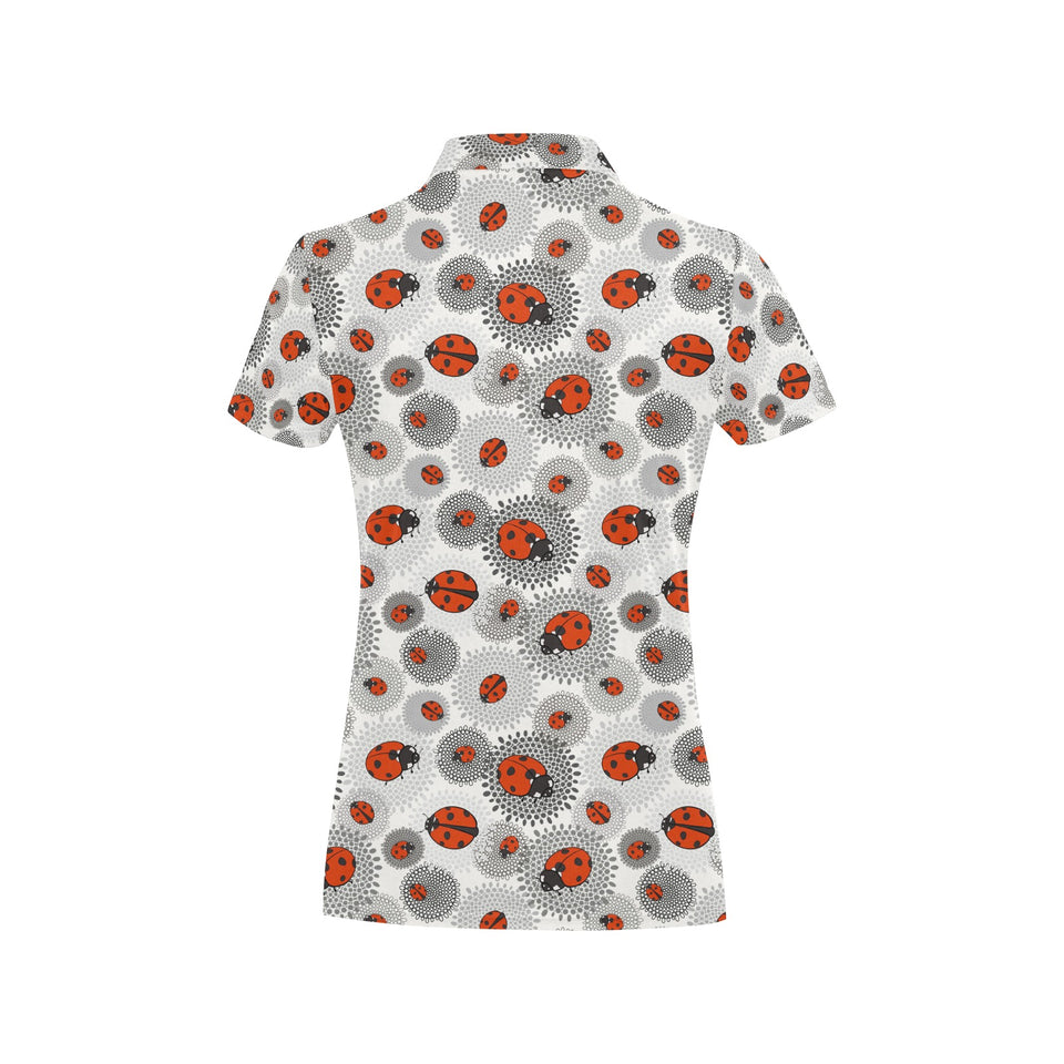 Ladybug Pattern Print Design 05 Women's All Over Print Polo Shirt