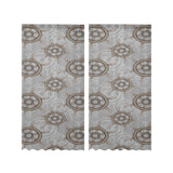 nautical wood steering wheel pattern Gauze Curtain