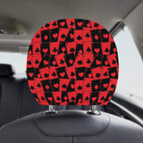 Casino Cards Suits Pattern Print Design 02 Car Headrest Cover