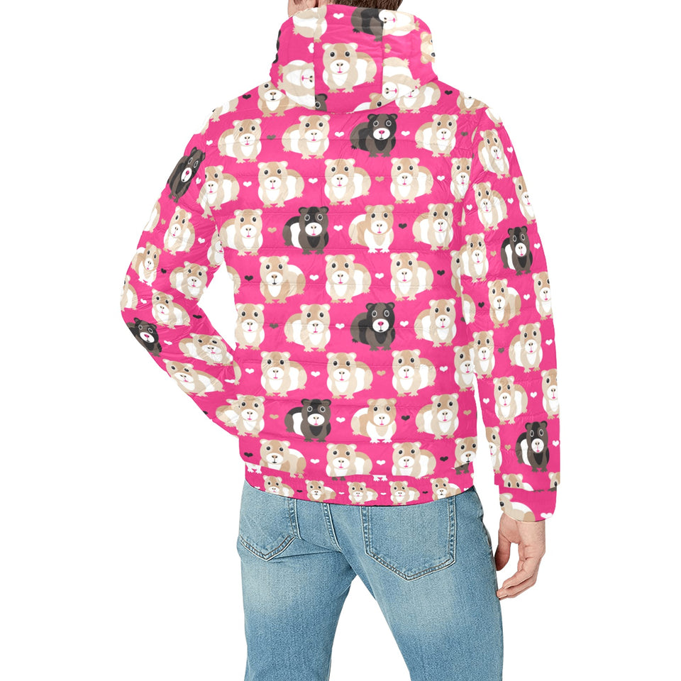 Guinea Pig Pattern Print Design 01 Men's Padded Hooded Jacket