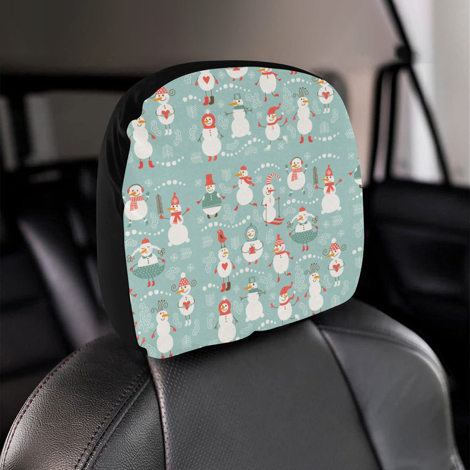 Cute snowman pattern Car Headrest Cover