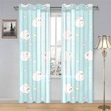 White cute hamsters heart pattern Gauze Curtain