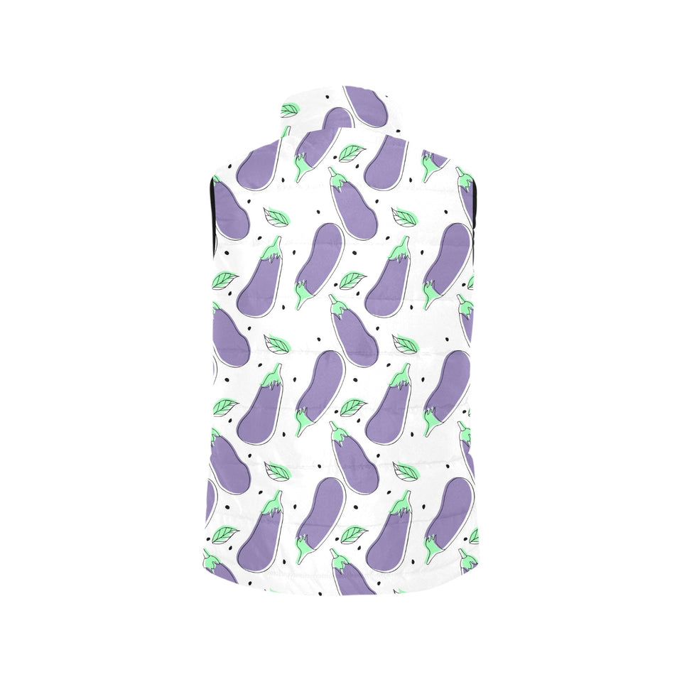 Eggplant Pattern Print Design 05 Men's Padded Vest