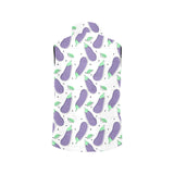 Eggplant Pattern Print Design 05 Men's Padded Vest