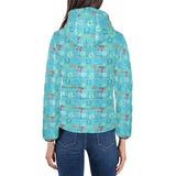 Math Pattern Print Design 02 Women's Padded Hooded Jacket