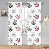 French bulldog cup paw pattern Gauze Curtain