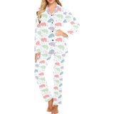 Hippopotamus Pattern Print Design 03 Women's Long Pajama Set