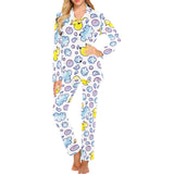 Duck Pattern Print Design 01 Women's Long Pajama Set