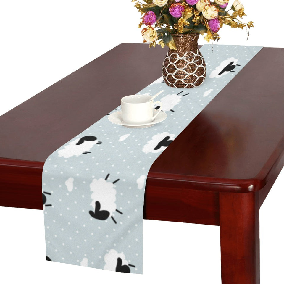 Sheep polka dot cloud pattern Table Runner
