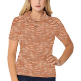 Brick Printed Pattern Print Design 02 Women's All Over Print Polo Shirt