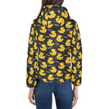 Duck Pattern Print Design 05 Women's Padded Hooded Jacket