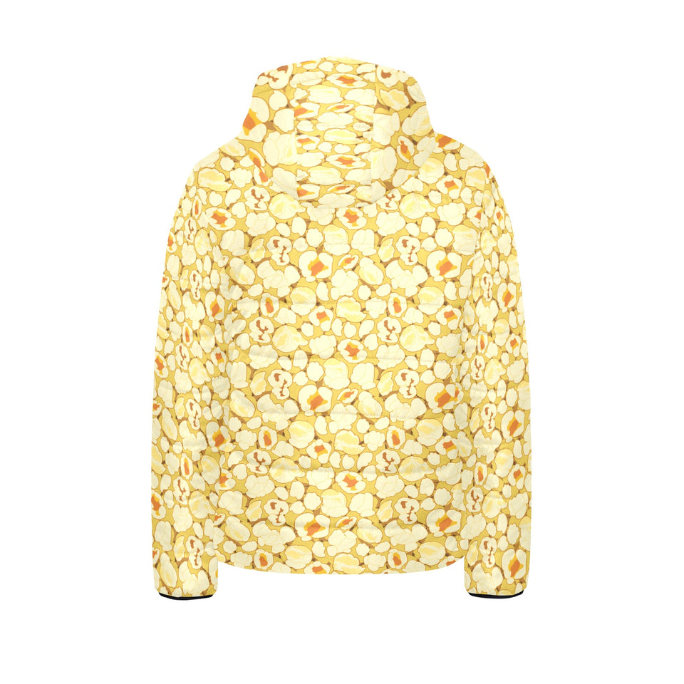 Popcorn Pattern Print Design 04 Kids' Boys' Girls' Padded Hooded Jacket