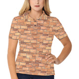 Brick Printed Pattern Print Design 04 Women's All Over Print Polo Shirt
